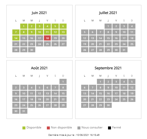 widget Disponibilités